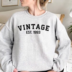 Custom Year 30th Birthday Sweatshirt, Vintage 1993 Birthday Sweatshirt for Women - GreatestCustom