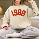 Custom Year 35th Birthday Sweatshirt, 1988 Birthday Year Number Sweatshirt for Women - GreatestCustom