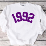 Custom Year 31th Birthday Sweatshirt, 1992 Birthday Year Number Sweatshirt for Women - GreatestCustom
