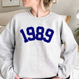 Custom Year 34th Birthday Sweatshirt, 1989 Birthday Year Number Sweatshirt for Women - GreatestCustom
