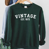 Custom Year 50th Birthday Sweatshirt, Vintage 1973 Birthday Sweatshirt for Women - GreatestCustom