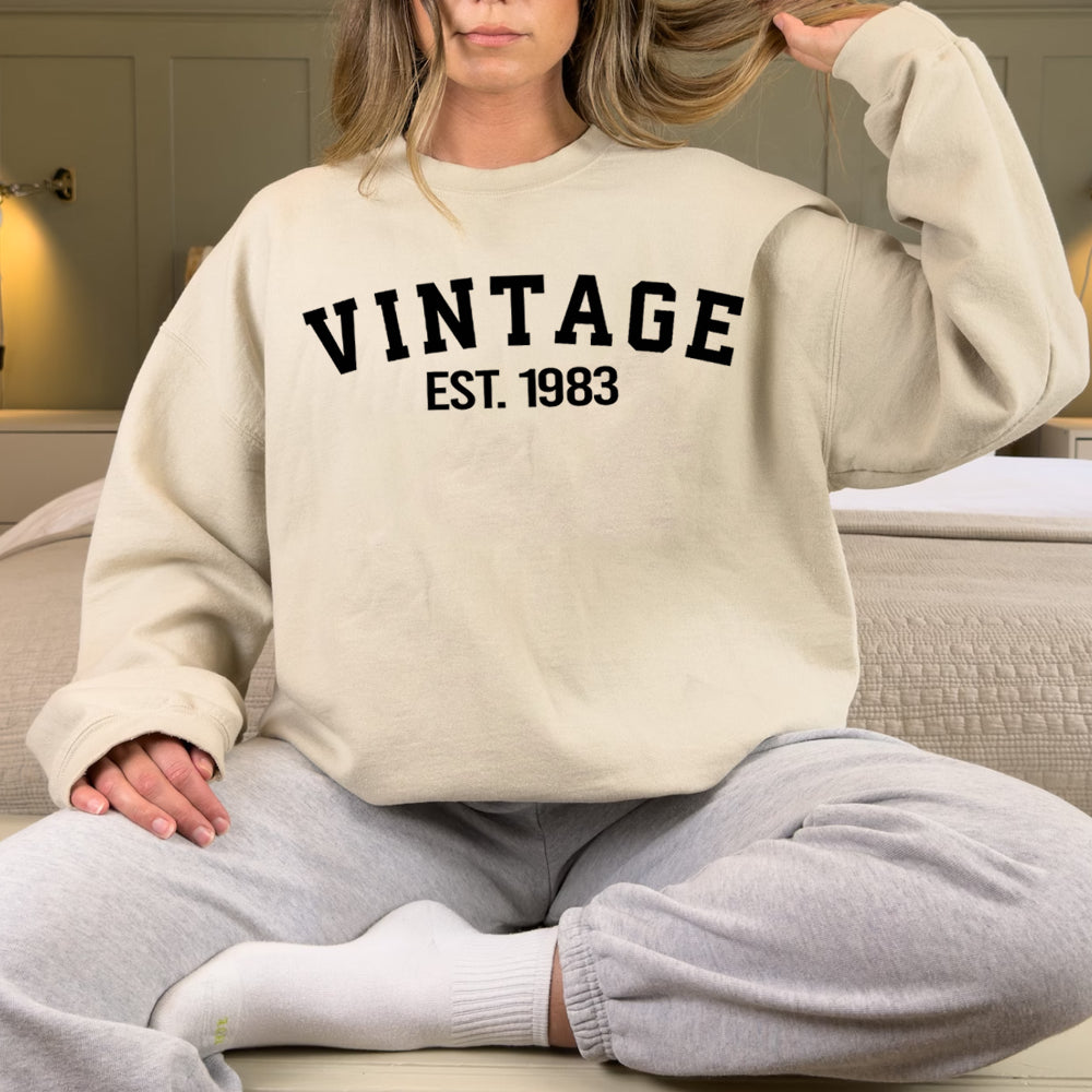 Custom Year 40th Birthday Sweatshirt, Vintage 1983 Birthday Sweatshirt for Women - GreatestCustom