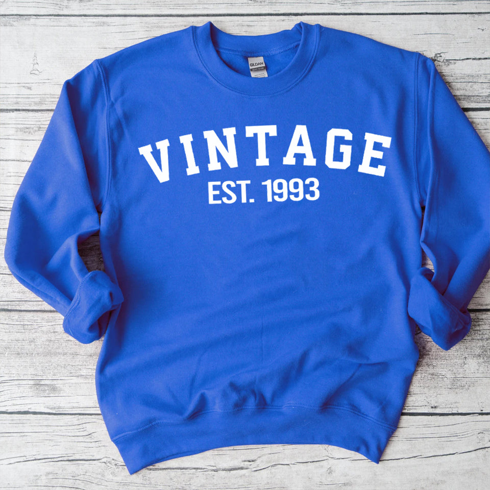 Custom Year 30th Birthday Sweatshirt, Vintage 1993 Birthday Sweatshirt for Women - GreatestCustom