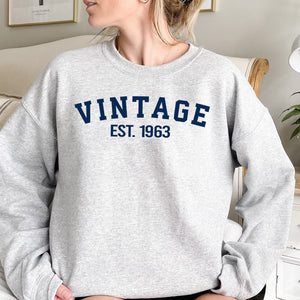 Custom Year 60th Birthday Sweatshirt, Vintage 1963 Birthday Sweatshirt for Women - GreatestCustom