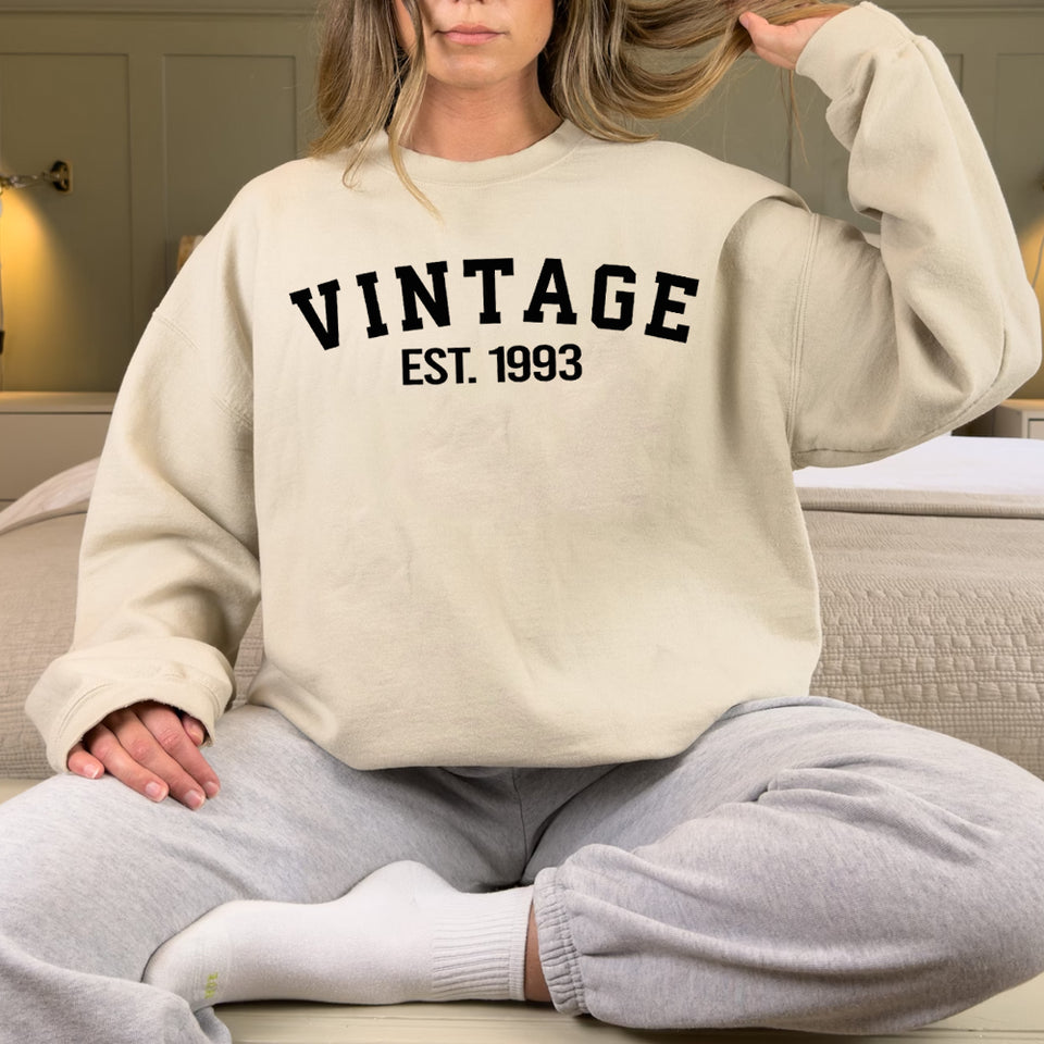 Custom Year 30th Birthday Sweatshirt, Vintage 1993 Birthday Sweatshirt for Women - GreatestCustom