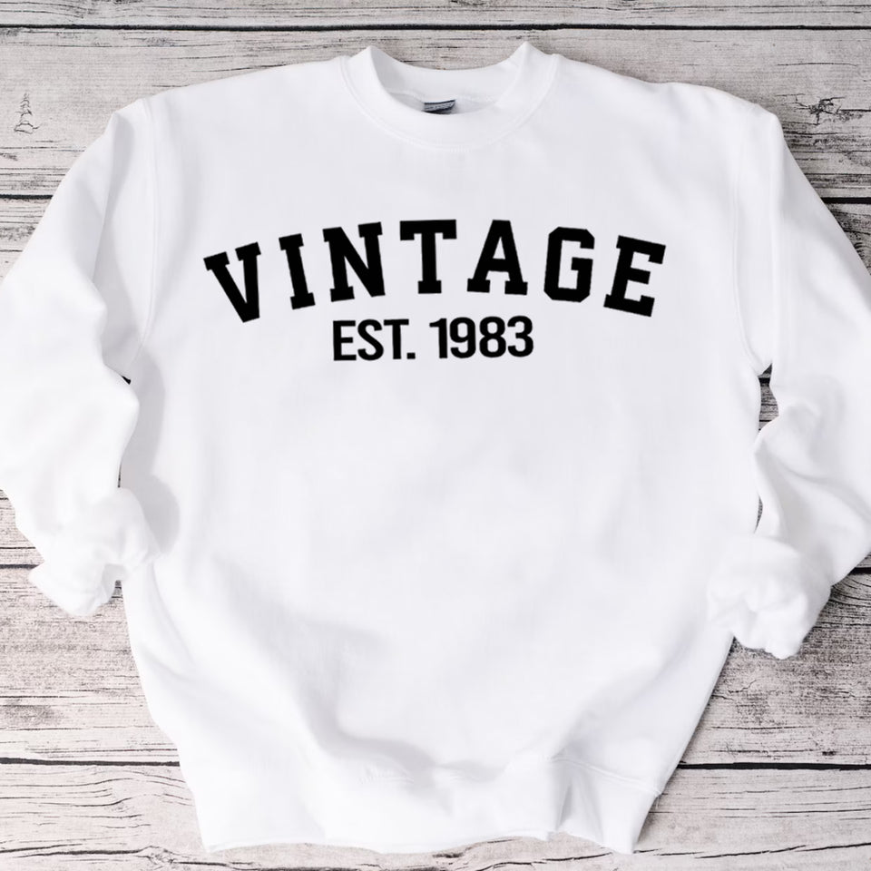 Custom Year 40th Birthday Sweatshirt, Vintage 1983 Birthday Sweatshirt for Women - GreatestCustom