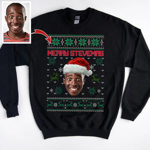 Personalized Face Funny Christmas Sweatshirt, Funny Ugly Christmas Sweater, Funny Christmas Jumper - GreatestCustom