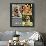 Dog Memorial With Photo Collage Canvas, Pet Memorial Gift, Dog Loss Gift Portrait, Custom Pet Portrait