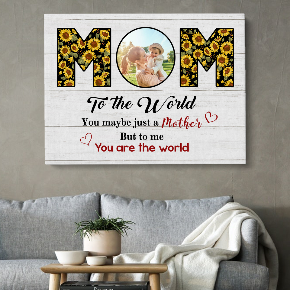 Personalized Mom Photo Canvas, Gift For Mom, Gift For Mother's Day, Birthday Gift For Mom, Family Photo Canvas