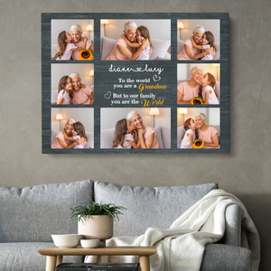 Personalized Grandma Photo Canvas, Gift For Grandma, Gift For Mother's Day, Birthday Gift For Grandma, Family Photo Canvas