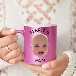 Gift for Mom Custom Baby Photo Mug, Baby Face Mug, Personalized Face Metallic Mug