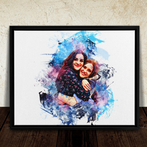 Personalized Bestie Watercolor Canvas, Bestie Gift, BFF Gift, Best Friend Gift, Birthday Gift for Best Friend, Soul Sister Gift, Bestie Watercolor Art