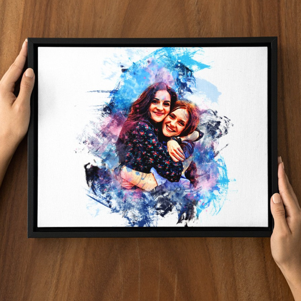 Personalized Bestie Watercolor Canvas, Bestie Gift, BFF Gift, Best Friend Gift, Birthday Gift for Best Friend, Soul Sister Gift, Bestie Watercolor Art