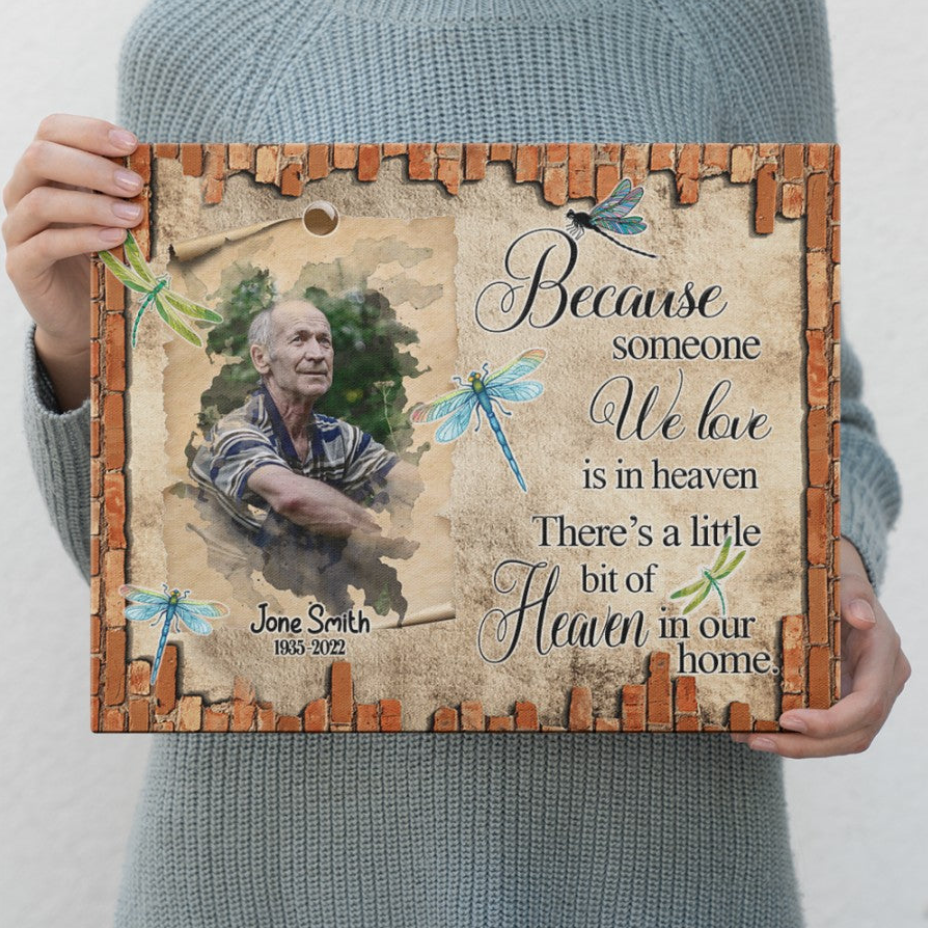 Personalized Memorial Gift Loss Of Loved One Canvas, Sympathy Gift Loss Of Father Canvas- Greatestcustom
