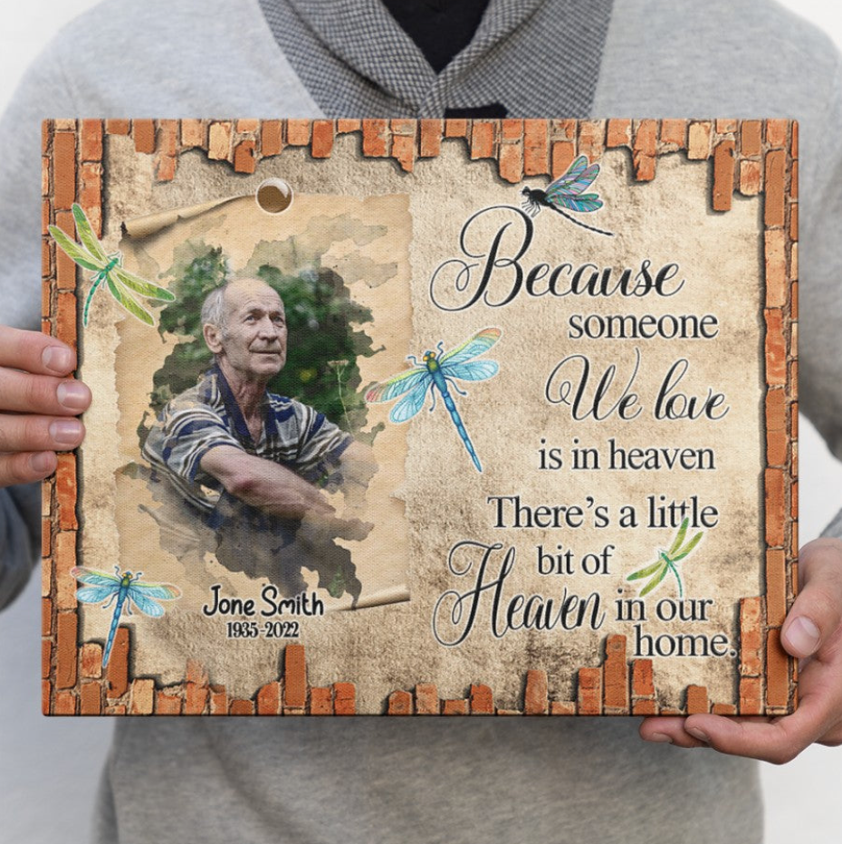 Personalized Memorial Gift Loss Of Loved One Canvas, Sympathy Gift Loss Of Father Canvas- Greatestcustom