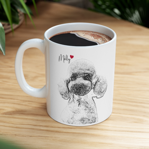 Personalized Pet Dog Cat Portrait Coffee Mug, Pet Memorial Loss Of Pet Gift Mug, Custom Dog Portrait Coffee Cup, Pet Lovers Gift