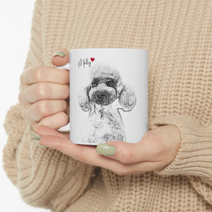 Personalized Pet Dog Cat Portrait Coffee Mug, Pet Memorial Loss Of Pet Gift Mug, Custom Dog Portrait Coffee Cup, Pet Lovers Gift