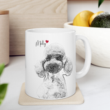 Personalized Pet Dog Cat Portrait Coffee Mug, Pet Memorial Loss Of Pet Gift Mug, Custom Dog Portrait Coffee Cup, Pet Lovers Gift