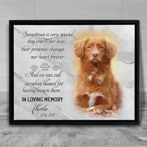 Personalized Pet Memorial Canvas, Pet Loss Gifts Canvas, Gift for Loss of Dog Marble Texture Canvas