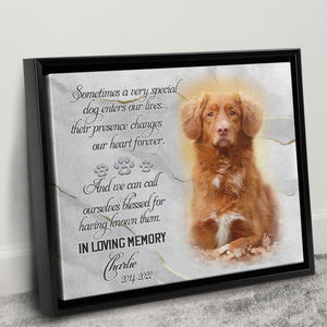 Personalized Pet Memorial Canvas, Pet Loss Gifts Canvas, Gift for Loss of Dog Marble Texture Canvas