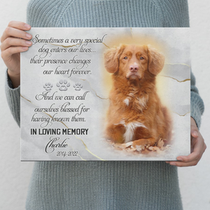 Personalized Pet Memorial Canvas, Pet Loss Gifts Canvas, Gift for Loss of Dog Marble Texture Canvas