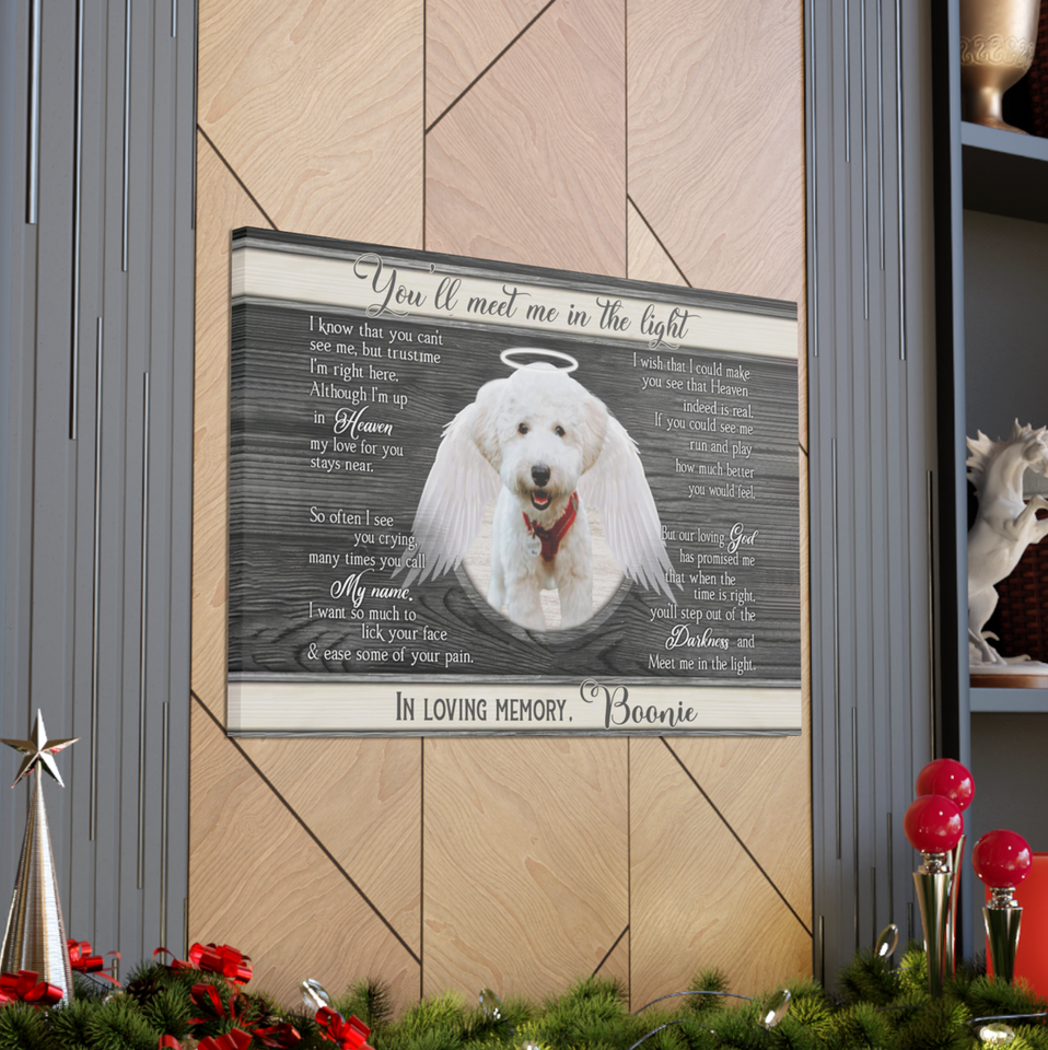 Personalized Pet Memorial Gift, Pet Loss Gifts, Dog Sympathy Gifts, Pet Bereavement Gifts, Dog Angel Wings Canvas Wall Art