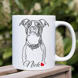 Pet Portrait Personalized Mug, Pet Memorial Gift Mug, Dog Cat Portrait Mug, Pet Lovers Gift