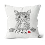 Pet Portrait Pillow, Pet Memorial Gift Pet Loss Gift, Dog Cat Portrait Pillow, Pet Lovers Gift