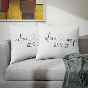 Personalized Wedding Gifts Pillow, Gift For Couples, Throw Pillow Couples Name Gift & Established Date Custom Pillow, Single Pillow