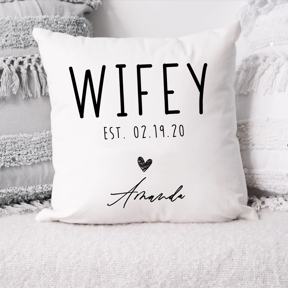 Personalized Wife and Husband Nickname Pillow, Anniversary Wedding Gift, Gift For Wife, Gift For Couple, Gift For Her, Couple Pillow