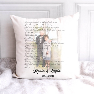 Personalized Song Lyric Pillow, Anniversary Wedding Gift, Gift For Wife, Gift For Couple, Gift For Her, Couple Pillow