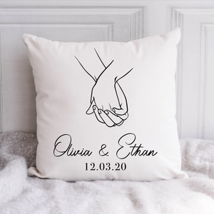 Personalized Couple Holding Hand, Valentine Gift, Anniversary Wedding Gift, Gift For Wife, Gift For Couple, Gift For Her, Couple Pillow