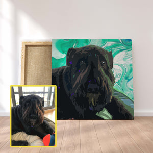 Custom Pet Portrait, Personalized Dog Portrait, Memorial Pet Gift,Unique Pet Canvas Print