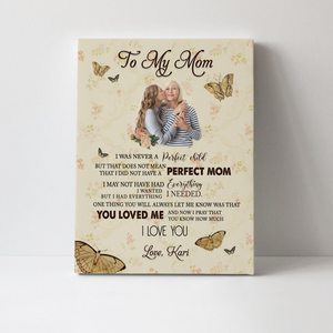 Personalized Photo Gift For Mom Canvas, Mother's Day Birthday Gift For Grandma, Watercolor Grandma Portrait, Mother's Day Gift, Perfect Mom Canvas