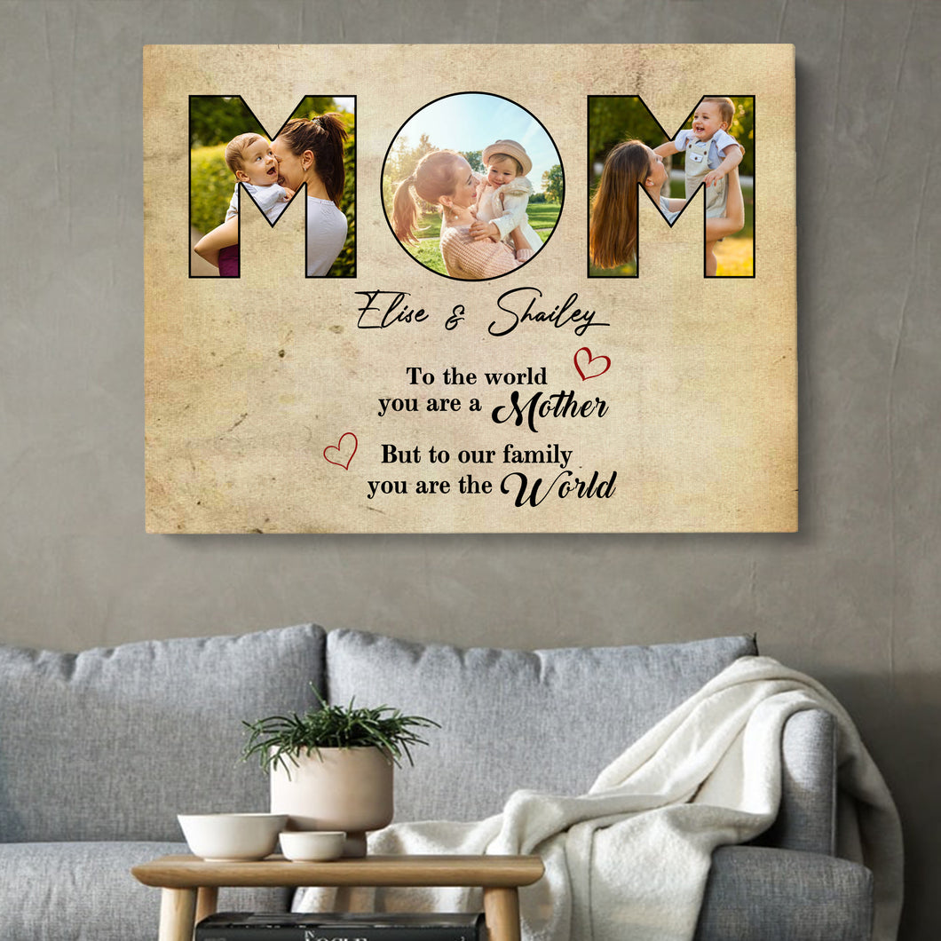 Personalized Mom Photo Canvas, Gift For Mom, Gift For Mother's Day, Birthday Gift For Mom, Family Photo Canvas